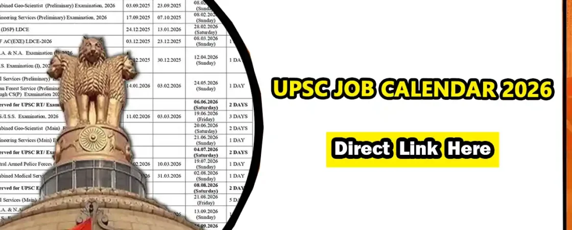 UPSC Job Calendar 2026