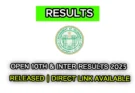 OPEN 10th and INTER RESULTS