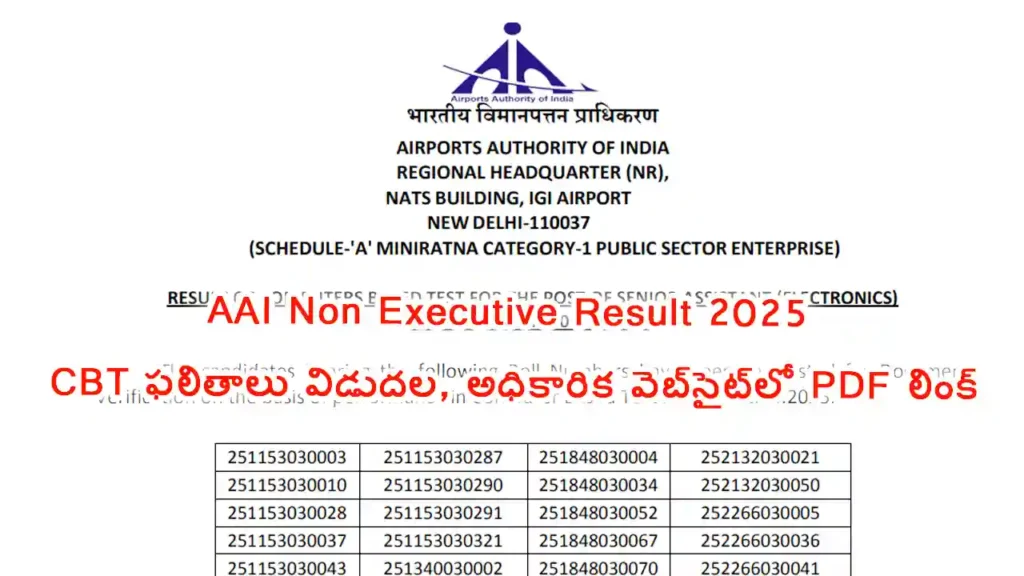 AAI Non Executive Result 2025