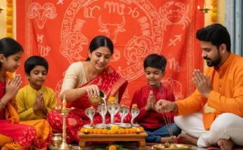 Zodiac Signs Lucky on Nag Panchami – Hindu festival celebration illustration