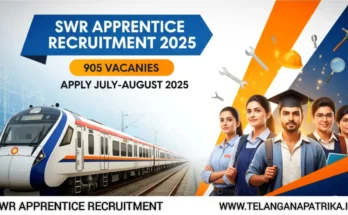 SWR Apprentice Recruitment 2025 official notification poster with railway and apprentice visuals