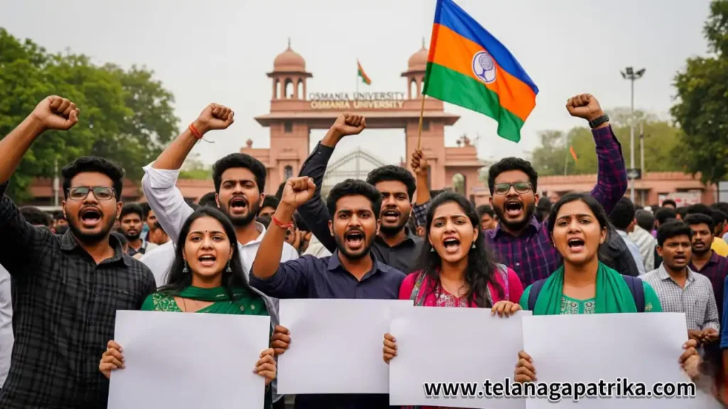 Telangana Bandh August 22 2025 - OU JAC leaders protest against Marwadi dominance in Telangana ahead of August 22 bandh
