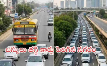 Hyderabad transport shift from buses to private cars graph 2011-2025
