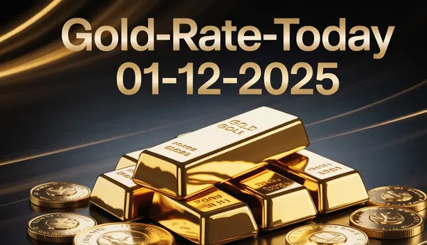 Gold Rate Today - Gold rate chart in Hyderabad jewelry store on 1 December 2025