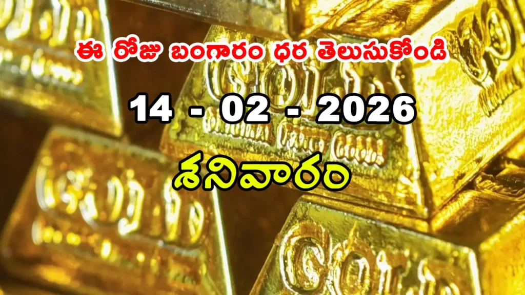 Gold Rate Today - Gold rate chart in Hyderabad jewelry store on 14 february 2026