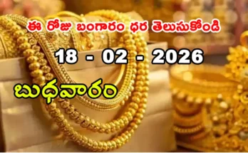 Gold Rate Today - Gold rate chart in Hyderabad jewelry store on 18 february 2026