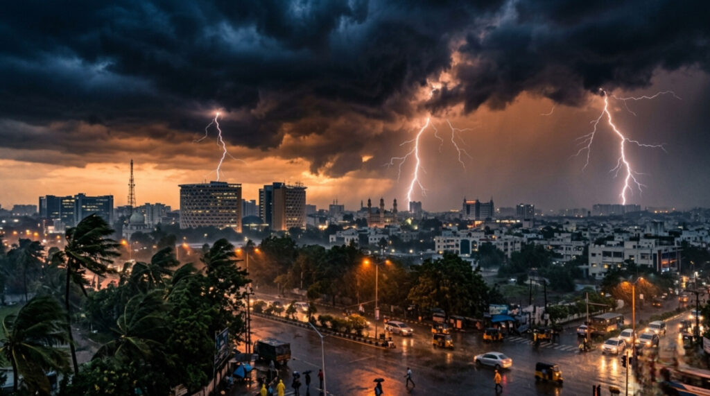 Telangana Thunderstorm Warning March 16 2026 IMD 14 Districts Lightning Gusty Winds Alert