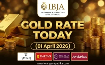 Gold Rate Today - Gold rate chart in Hyderabad jewelry store on 01 April 2026