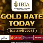 Gold Rate Today - Gold rate chart in Hyderabad jewelry store on 04 April 2026