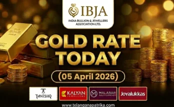 Gold Rate Today - Gold rate chart in Hyderabad jewelry store on 05 April 2026
