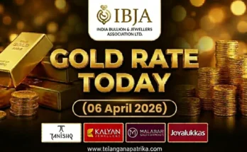 Gold Rate Today - Gold rate chart in Hyderabad jewelry store on 06 April 2026