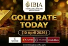 Gold Rate Today - Gold rate chart in Hyderabad jewelry store on 10 April 2026