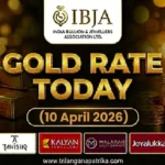 Gold Rate Today - Gold rate chart in Hyderabad jewelry store on 10 April 2026