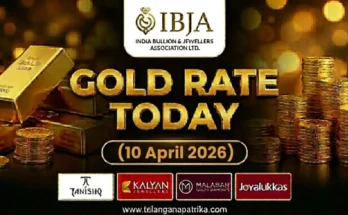 Gold Rate Today - Gold rate chart in Hyderabad jewelry store on 10 April 2026