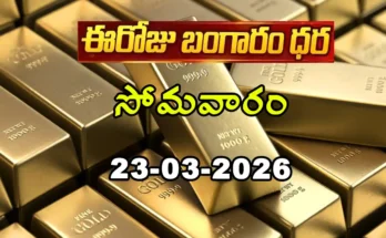 Gold Rate Today - Gold rate chart in Hyderabad jewelry store on 23 March 2026