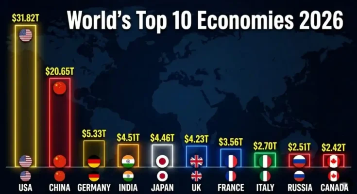 Top 10 Richest Countries World GDP 2026 Rankings List USA China India Germany Japan Worldometer