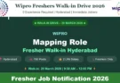 Wipro Freshers Walkin Hyderabad 2026 | Mapping Role, 150 Openings