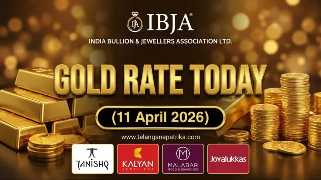 Gold Rate Today - Gold rate chart in Hyderabad jewelry store on 11 April 2026