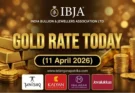 Gold Rate Today - Gold rate chart in Hyderabad jewelry store on 11 April 2026