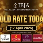 Gold Rate Today - Gold rate chart in Hyderabad jewelry store on 12 April 2026