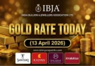 Gold Rate Today - Gold rate chart in Hyderabad jewelry store on 13 April 2026