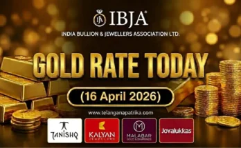 Gold Rate Today - Gold rate chart in Hyderabad jewelry store on 16 April 2026