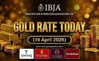 Gold Rate Today - Gold rate chart in Hyderabad jewelry store on 19 April 2026