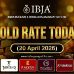 Gold Rate Today - Gold rate chart in Hyderabad jewelry store on 20 April 2026