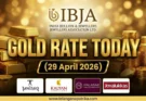 Gold Rate Today - Gold rate chart in Hyderabad jewelry store on 29 April 2026