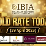 Gold Rate Today - Gold rate chart in Hyderabad jewelry store on 29 April 2026