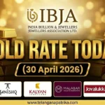 Gold Rate Today - Gold rate chart in Hyderabad jewelry store on 30 April 2026