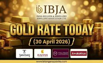 Gold Rate Today - Gold rate chart in Hyderabad jewelry store on 30 April 2026