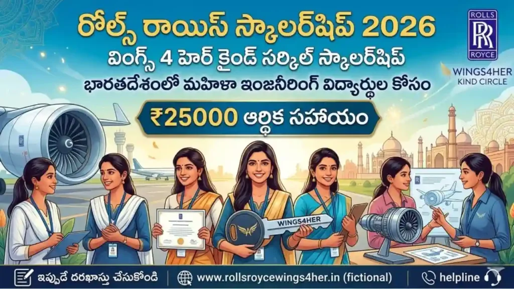 rolls royce scholarship 2026 – wings4her kind circle scholarship for female engineering students in india, rs 25000