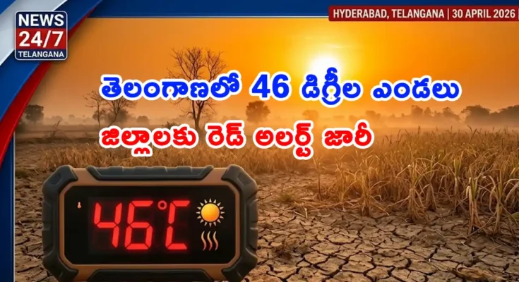 Severe heatwave red alert warning for Telangana districts in April 2026