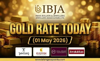 Gold Rate Today - Gold rate chart in Hyderabad jewelry store on 01 may 2026