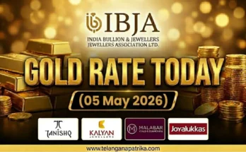 Gold Rate Today - Gold rate chart in Hyderabad jewelry store on 05 may 2026