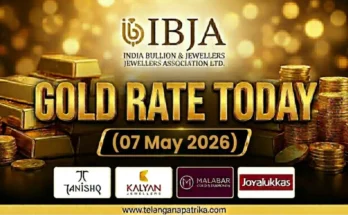 Gold Rate Today - Gold rate chart in Hyderabad jewelry store on 07 may 2026