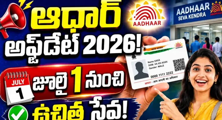 Aadhaar Update 2026 UIDAI free email update from July 1 Aadhaar mobile app