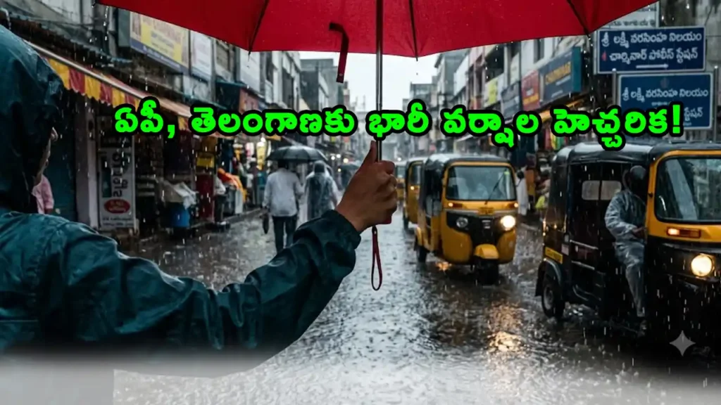 Heavy Rain Alert in Andhra Pradesh and Telangana districts by IMD weather forecast.