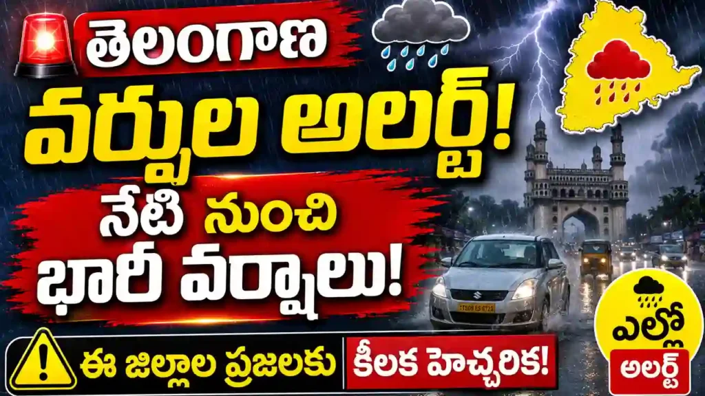Telangana Rain Alert heavy rains forecast for multiple districts with IMD yellow alert