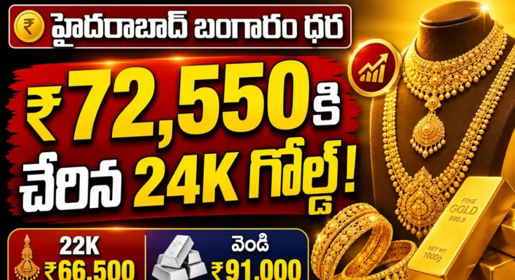 Today Gold Rate in Hyderabad for 22 carat and 24 carat gold on June 23.