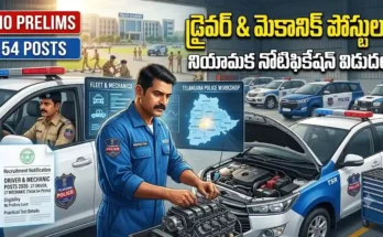 Telangana Police Driver Jobs 2026 Driver Mechanic Recruitment Notification new update