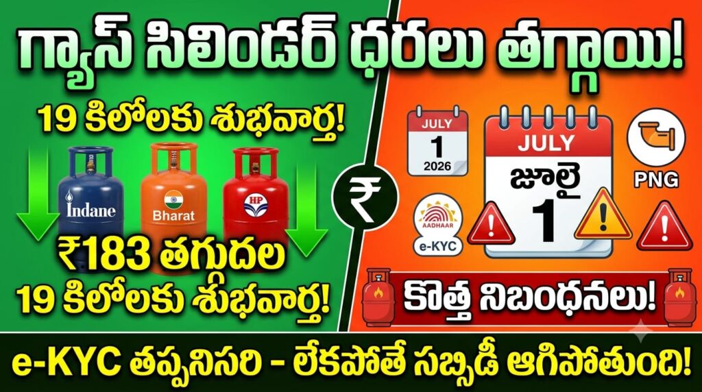 LPG New Rules July 2026 LPG gas cylinder price drop July 2026 – new rules for e-KYC, PNG switch, and subsidy changes in India.