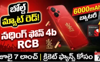 Nothing Phone 4b RCB Edition 2026 - Bold matte red finish, 6000mAh battery, Snapdragon 6 Gen 4, launching July 7.