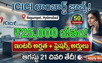 icici telecalling jobs 2026 – icici lombard general insurance telecalling executive jobs hyderabad begumpet inter qualified apply online