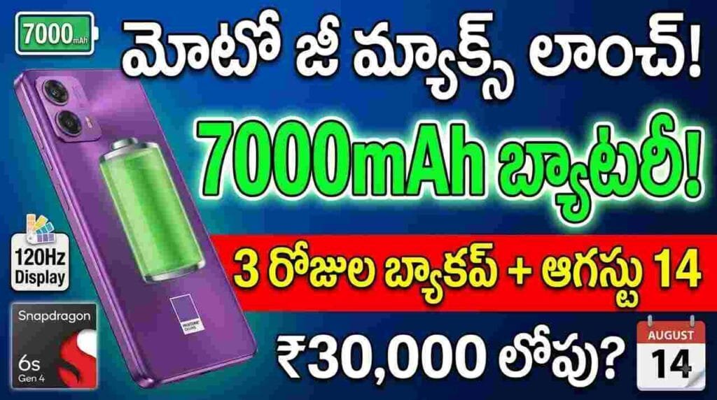 Moto G Max Launch India 2026 - 7000mAh battery, Snapdragon 6s Gen 4, 120Hz display, and Pantone colors.