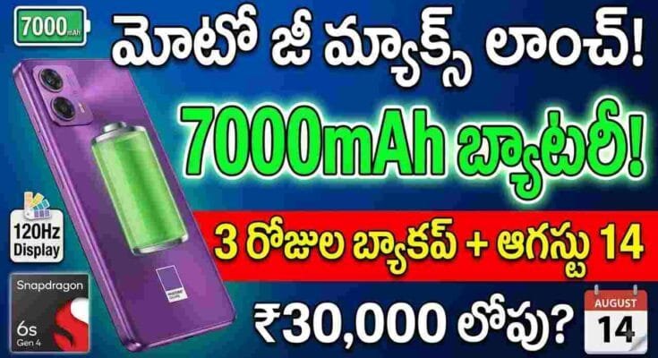 Moto G Max Launch India 2026 - 7000mAh battery, Snapdragon 6s Gen 4, 120Hz display, and Pantone colors.
