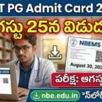 NEET PG Admit Card 2026 download page showing hall ticket on laptop screen with student verifying exam details