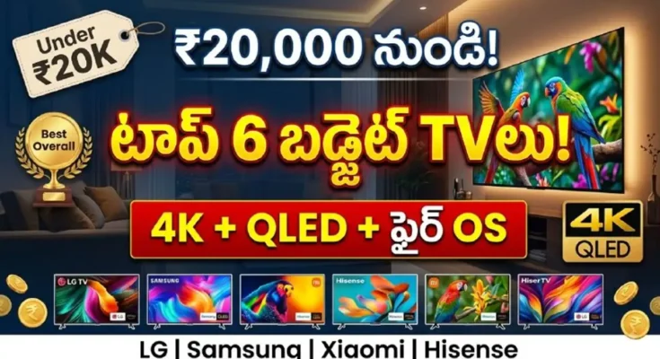 `Best Budget Smart TV in India 2026 - Top 6 smart TVs including LG, Samsung, Xiaomi, and Hisense with 4K, QLED, and Fire OS features.