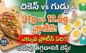 Chicken vs egg protein comparison – skinless chicken breast vs hard-boiled eggs for muscle building and weight loss nutrition.